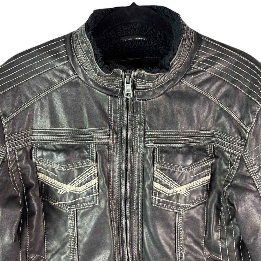 BKE "Garrison"  Faux Leather Jacket w/ Fleece Liner Size Youth Boys XL 18-20 - Picture 2 of 13